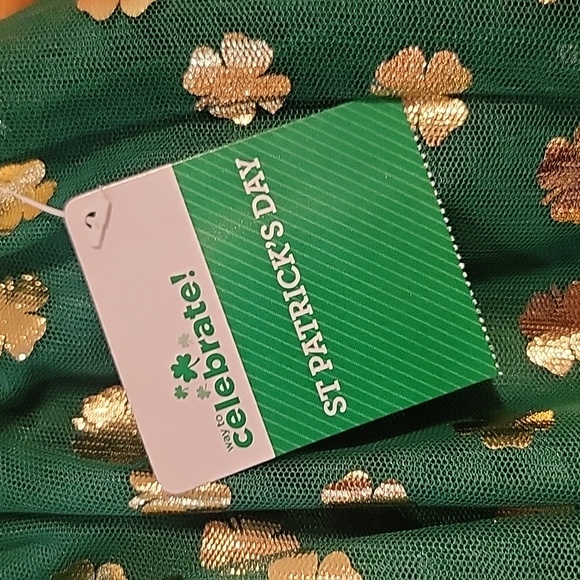 NWT Girls Way to Celebrate St. Patrick day skirt. This is green and gold. - Picture 2 of 7